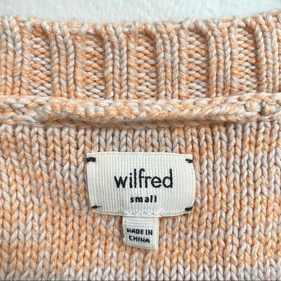 Wilfred Aritzia Cropped Peach Sweater with Pockets - Picture 4 of 10